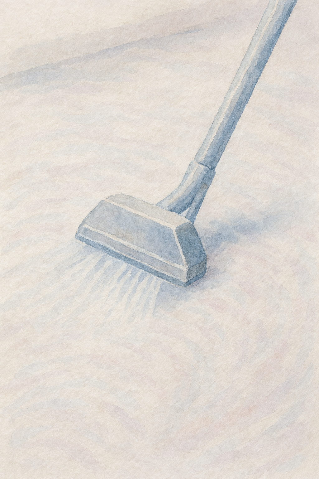 a floor being carpet washed with a carpet washing wand picture, like watercolour painting, pastel c